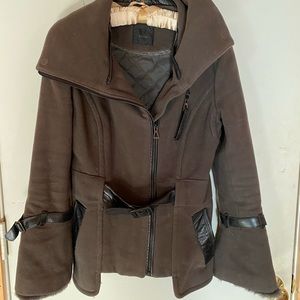 Rudsak wool/leather jacket in dark grey / size 2-4